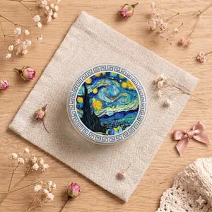 Magnetic Phone Grip Starry Night Painting Design, Art Aesthetic Phone Stand Holder, Removable Magnet Griptok For iPhone Android