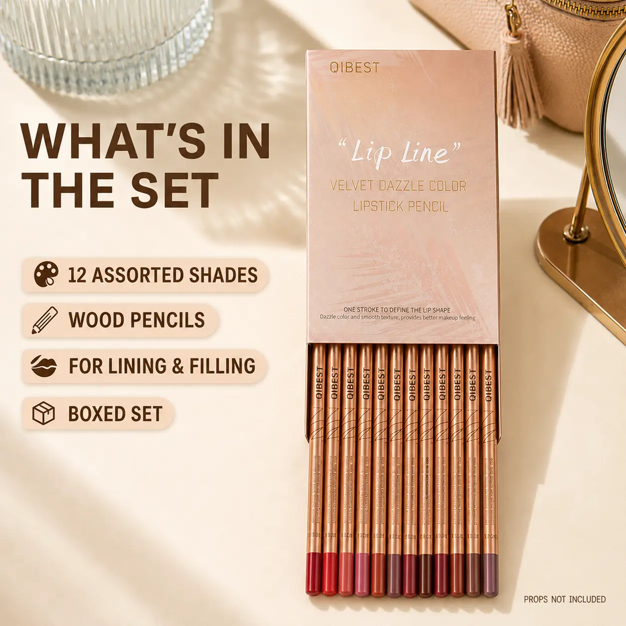 12-Piece Matte Lip Liner Pencil Set, Assorted Nude, Pink, Red and Brown Shades, Sharpenable Fine-Tip Lip Makeup Pencils for Precise Outlining, Lip Contouring, Daily Wear, Office, Travel and Gifts Eyeliner Lipliner