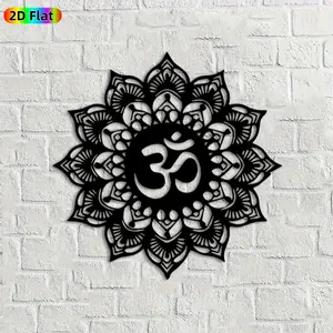 1pc Om Mandala Metal Wall Art, Sacred Om Mandala Statue Mural, Ideal Gift for New Year, Christmas, Spiritual Home Decor Enthusiasts, Rust-Resistant Metal Wall Decor Wall Sculptures,  Unique Spiritual Wall Art for Yoga Studio Enthusiasts