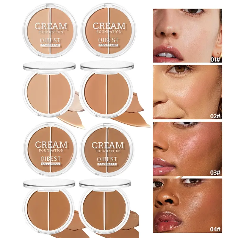 Two-color foundation cream conceals imperfections, is waterproof and sweatproof, and provides long-lasting makeup effect, Long Wear Foundation, High Quality Cosmetics