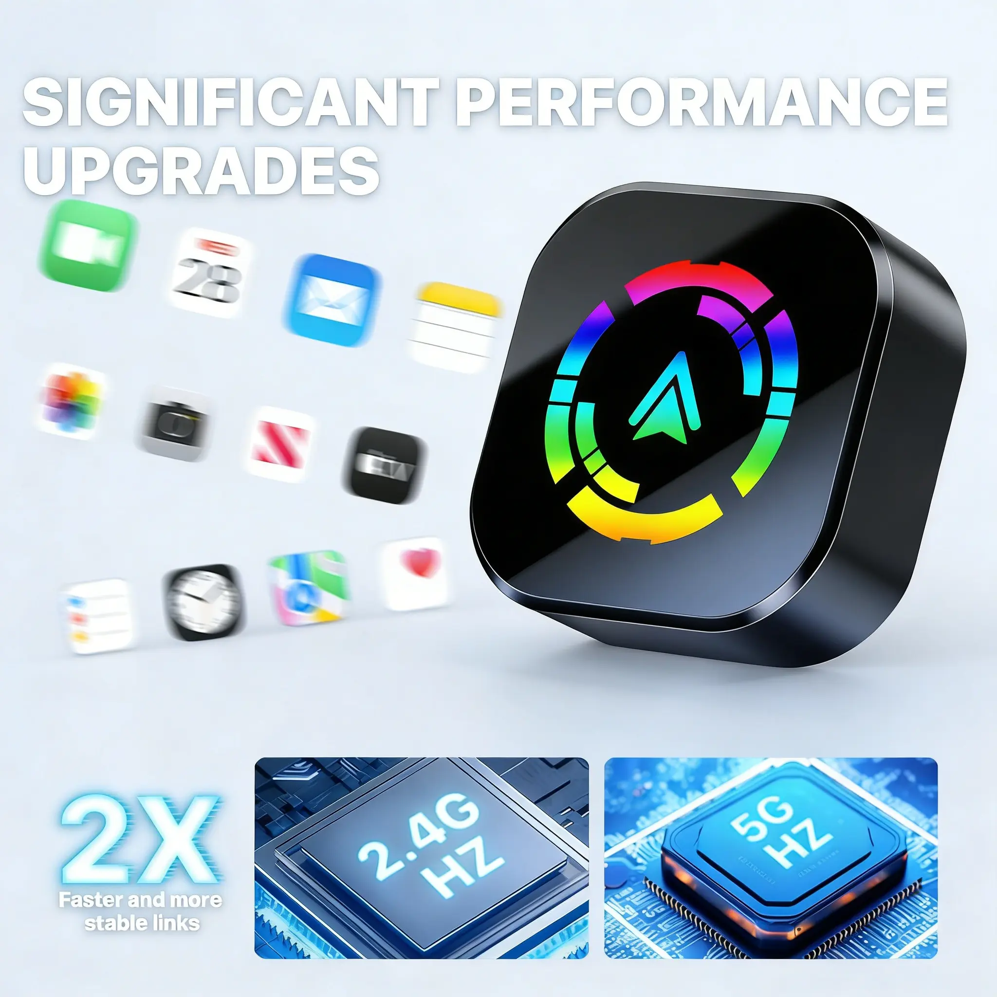 NEW latest model 2 in 1 Wireless CarPlay Adapter, for Both Apple and Android, Converts Wired to Wireless,Fast Connection, No Latency Usb Car Connector