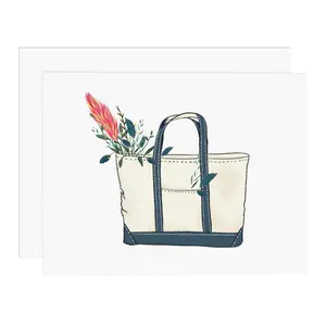 Tote Bag with Flowers Card