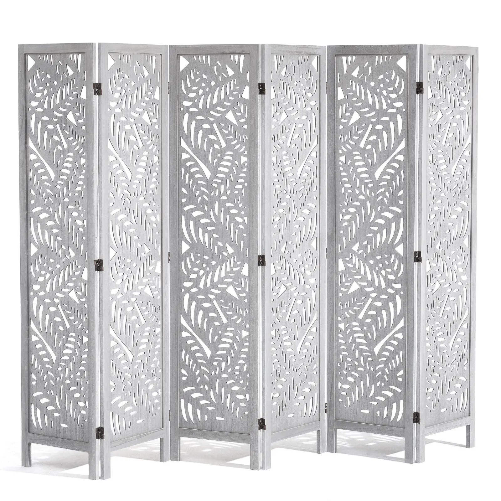 VEVOR 6-Panel Foldable Wood Room Divider, 66.9 in Tall Bohemian Carved Partition, Portable No-Rotatable Privacy & Sun Shading Screen for Home, Restaurant (Tools & Hardware), 66.9 Inches Tall