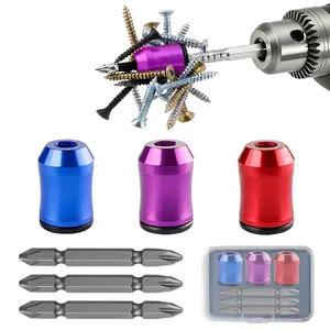 3pcs Strong Magnetic Screw Ring Set, Detachable Magnetic Drill Bit Holder, Hex Screwdriver & Electric Impact Driver Accessories, Screwdriver Drill Bits, Tool Accessories