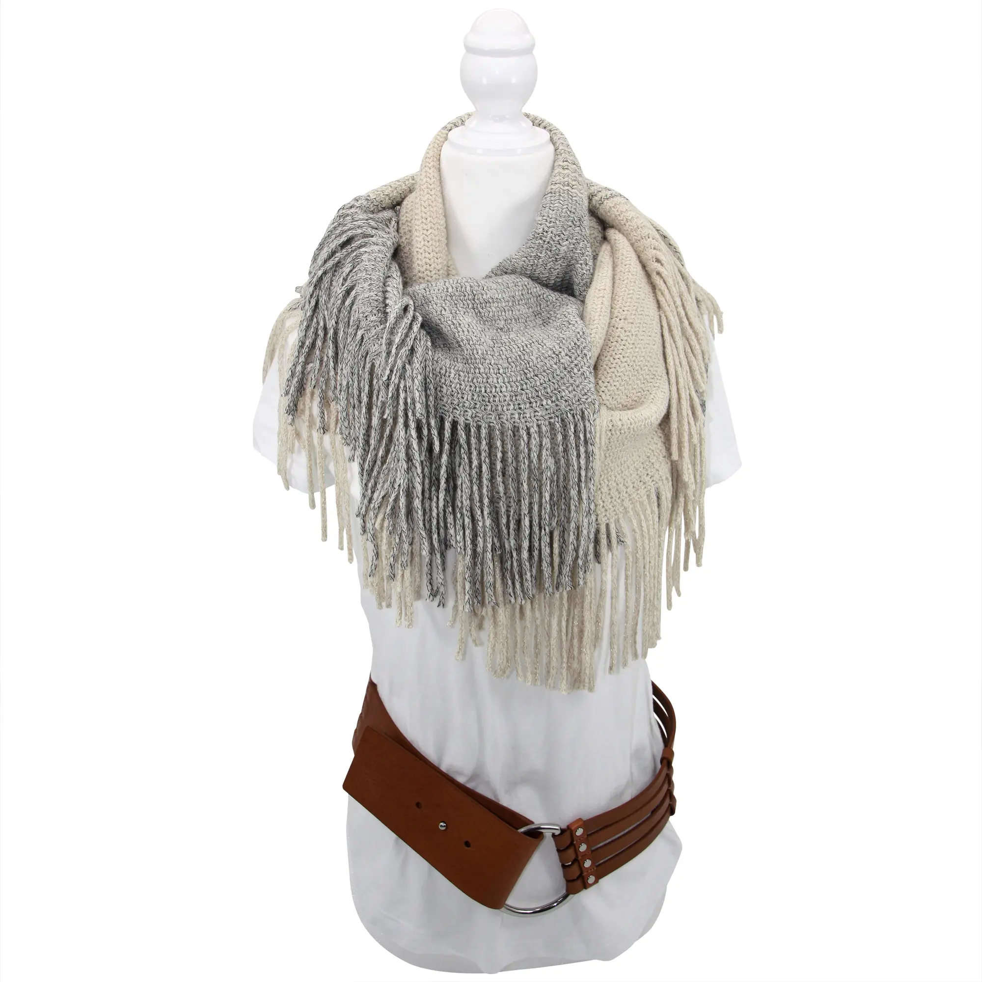 CONTEMPO LIFESTYLES - Women's Scarves - Knit Infinity Scarf with Fringe - Circle Loop Scarve - Women's Fashion Colorful Lumberjack Scarf . soft, Light Weight,  Warm, Cashmere Like
