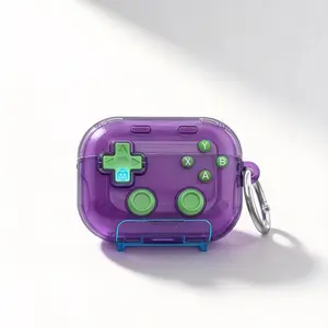 Fidget AirPods Case - Clicky Button Stress Relief Toy, Retro Game Controller Cover with Phone Stand, Headphone Accessories for AirPods 4, Pro, 3
