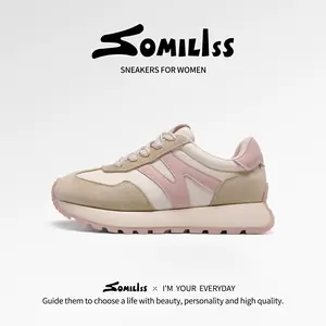 SOMILISS Women's Tennis Sneakers, Suede Upper with Non-Slip Breathable Design, All-Day Comfort Walking Shoes outdoorfun
