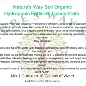 Nature's Way Organic Hydroponic Growing System with Fertilizer Concentrate for Essential Nutrient Support and Robust Root Development