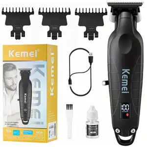Kemei Km-2293 Beard Trimmer for Men, Cordless, Rechargeable Trimmer, Grooming Kit，Precision Blades，Metal Body, Lithium Battery, Wireless Trimmer, Hair Clippers, Four Colors Available