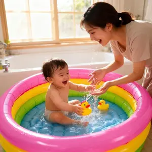 Inflatable Swimming Pool, Baby Indoor Home Inflatable Bathtub, Thick PVC Water Play Pool, Easy to Carry, Fun Water Park Ball Pool, Kiddie Inflatable Pool