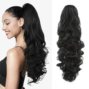 24 Inch Ponytail Extension Claw Clip on Ponytail Extensions Long Curly Wavy Ponytail Hair Extension Claw Clip in Pony Tails Hairpiece for Women
