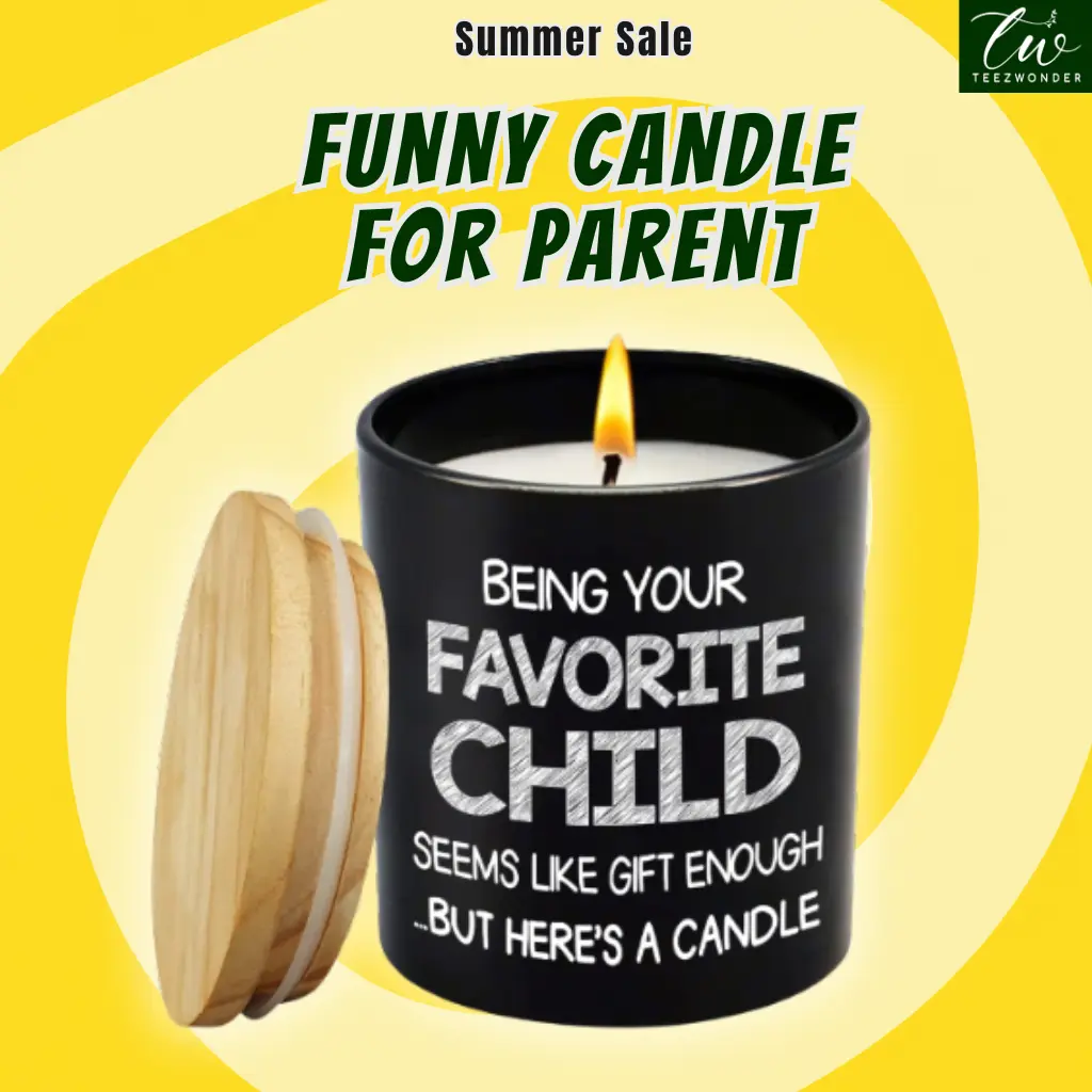 Favorite Child Funny Gifts for Mom Dad, Birthday Gifts for Mom Dad Grandma Grandpa, Vanilla Lavender Scented Candle 10oz Recyclable Glass Jar Fragrance Ornament Perfume