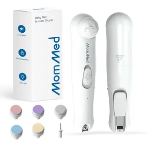 MOMMED Baby Finger nail clipper, 6 Grinding Heads and LED Light electric baby nail file