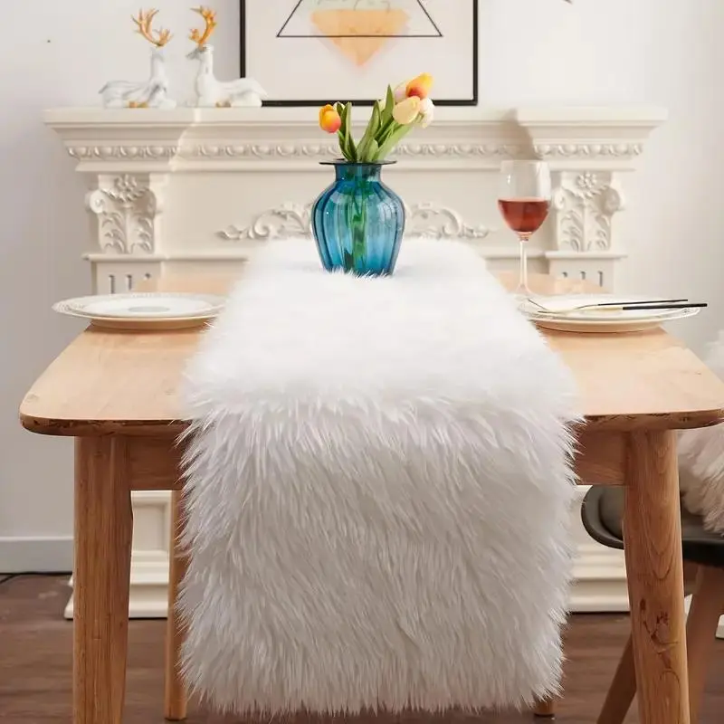 Tablecloth Decorative Plush Flag, Fluffy, Multiple Sizes, Versatile for Desk/foyer/shelf, Easy Storage