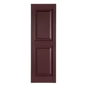 212 MAIN Premier Raised Panel Exterior Window Shutters - Polypropylene, Center Mullion, IR521571260 Burgundy Decorative, 15 x 71 in, for Exterior Use