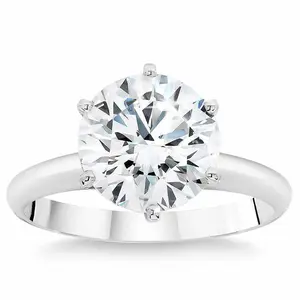 Platinum 3.14Ct Certified Diamond Solitaire Engagement Ring Lab Grown