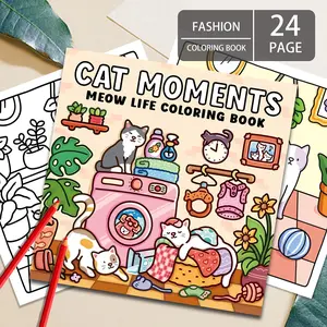 Cat Coloring Book for Adults & Teens, 24 Pages Single-Sided Design, Super Cute Cats, Perfect Gift for Birthdays, Anniversaries, Easter, Relaxation Mindfulness