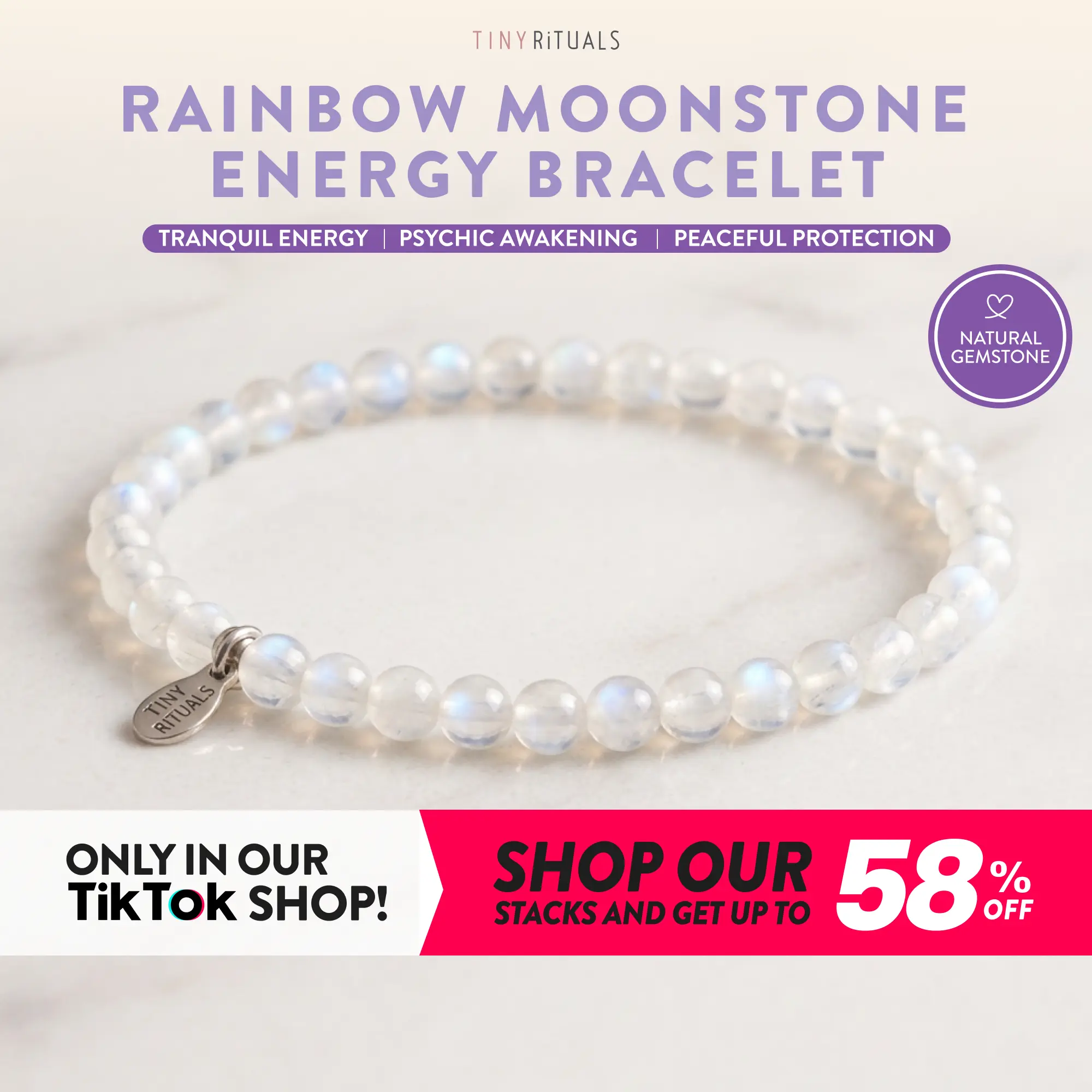 Tiny Rituals Rainbow Moonstone Energy Bracelet