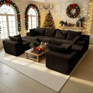 【Memorial Day Gift】NMXVXMN 138" Oversized U-Shaped Sectional – No Assembly, 8-Seater Modular Boneless Cloud Sofa with Chaise Lounges, 4-in-1 Flexible Deep Seat Corner Couch for Living Room outdoorfun