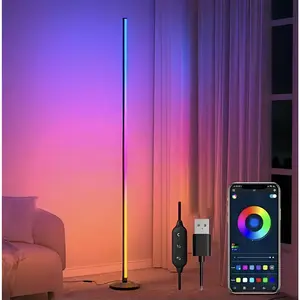 RGB LED Floor Lamp with Remote and App Control, USB Powered Smart Standing Lamp, Color Changing Ambient Lighting for Living Room, Bedroom, Modern Home Decor year new