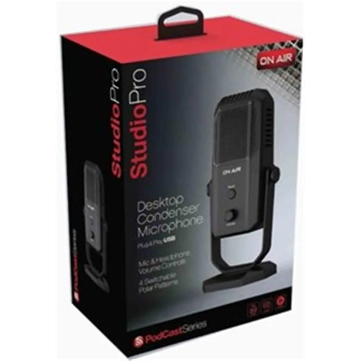 212 MAIN Desktop Condenser USB Streaming Mic - Plug-and-Play PC-Powered Audio Accessory with Mute Button, 4 Switchable Polar Patterns, Compatible with Windows 10 PC & Laptop USB-Port Devices