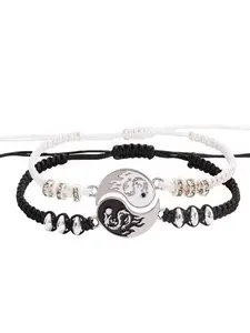 Dragon Shape Interlocking Tai Chi Braided Couple Bracelet, Friendship Bracelets, Bagua Totem Best Friends Necklace, Unique Friendship Jewelry Gift