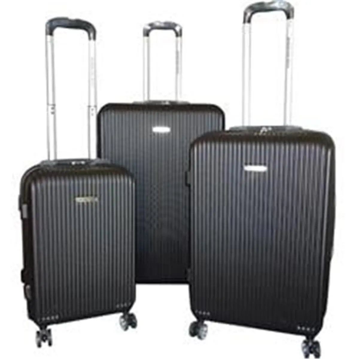 Karriage-Mate AB001613-B Hard Luggage Set with Spinner Wheels & Lock Carry On, Black