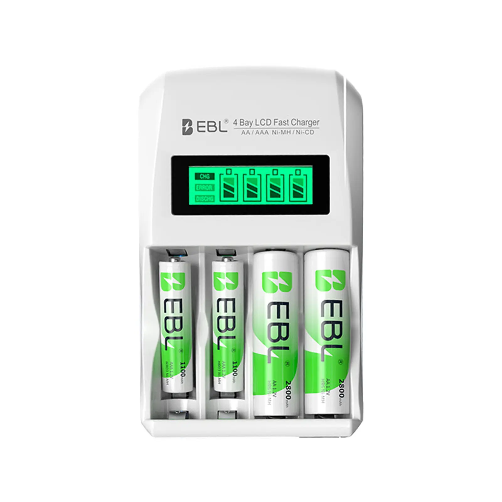 EBL Rechargeable AA & AAA Batteries with Long-Lasting Smart Charger Kit, Fast-Charging Dock for Electronics Charging Needs