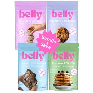 Belly Baking Mix Bundle with Collagen - Cookies, Brownies, Banana Bread, Pancakes & Waffles - Gluten/Grain Free l Bloat-Free Formula l Low Sugar & High Protein l Non-GMO