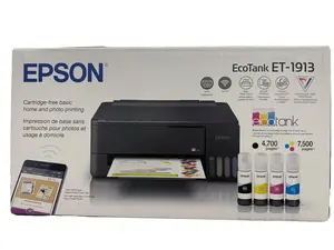 Epson EcoTank ET-1913 Wireless Color Supertank Printer with up to 3 Years of Ink, Refillable Tanks, Perfect for Home, 11 PPM, 100-Sheet Paper Tray – Black