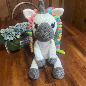 Delilah the unicorn crochet stuffed animal