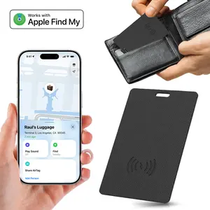 Ultra Slim Tracker Card Tag(iOS Only),Wireless Charging,Smart GPS Tracker Compatible with Apple Find My Wallets Finder Tracking Cards Tags, Keep Track Item Locator of Luggage, Passport, Purse, Backpack,No fee and app