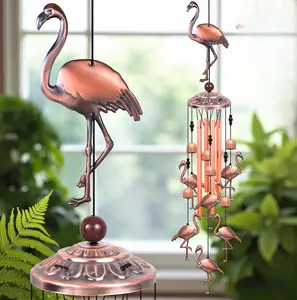 Outdoor Flamingo Wind Chimes-Memorial Windchime,Music Wind Catcher,Bird Windbell Hanging Ornament Decor,for Home porch Garden Decoration,wed gift