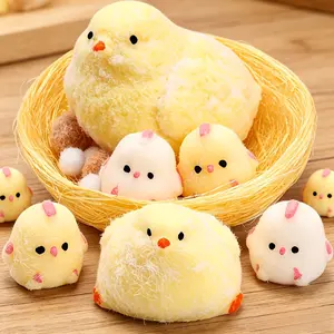 6Pcs Taba Handmade Squishy Chick Toys Stress Relief Squeeze Toy. Cute Sensory Toys. Handmade Soft Silicone StickyToys. Bouncy Stress and Relaxation Toys. Stretchable Springy Toys