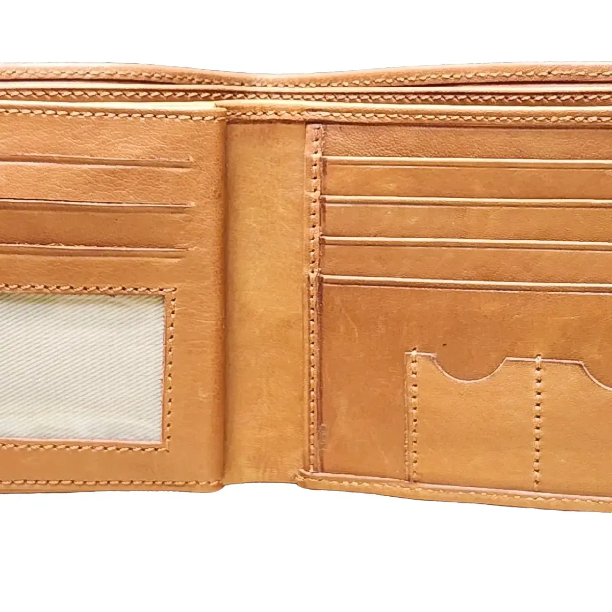 Stealth Hide Mode Leather Bifold Wallet for Men with ID Window