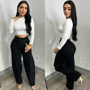 Rhinestone Barrel Jean