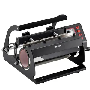 VEVOR Tumbler Heat Press Machine,  11-30oz Mug Press, Heat Up Fast and Even, Tumbler Press with Sublimation Paper, Tape and Gloves, Temp and Time Setting, for Sublimation Tumblers, Cups, Mugs, Black