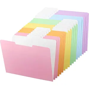 - File Folders, 18 Pack, Pastel Colors, 1/3-Cut Tab, File Folders Letter Size, Colored File Folders, Office File Folder,  to School Supplies