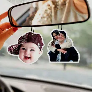 Personalized Photo Air Freshener Custom Car Air Fresheners Double-Sided Printing with Picture Photos Logos and Text Perfect for Valentine's Day Birthdays and Anniversaries