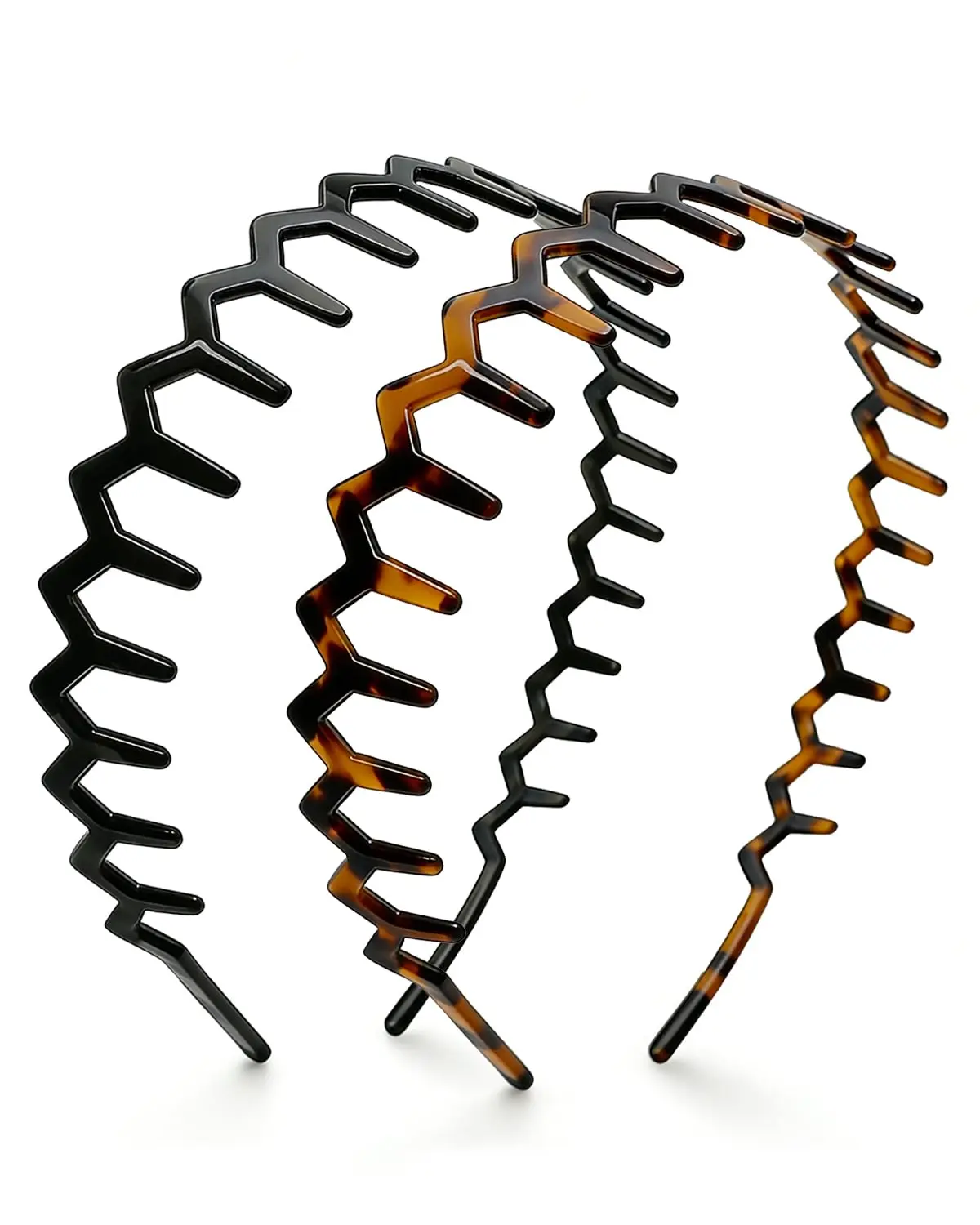 Halloween Fall Gift Zig Zag Headbands for Women, Non-Slip Comb Wavy Headbands with Teeth , Slick-Back Fashion Accessories,Comfortable Hairbands