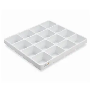 212 MAIN 16-Compartment Rectangular Desk Drawer Organizer, Large Styrene Plastic Box with Rounded Edges for Office Stationery & Supplies, Rectangular Shape