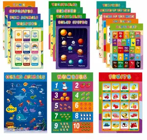 16 Laminated Early Childhood Education Posters - Alphabet, Numbers, Shapes, Colors, Weather, Solar System, Farm Animals, Days of the Week - Toddler Preschool Learning Charts for Classroom, Homeschool, Playroom