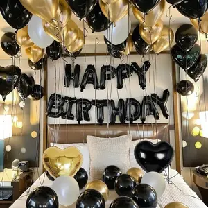 Ultimate Happy Birthday Balloon Set Complete Garland Arch Kit with 16-Inch Letter Balloons Heart Balloons & Vibrant Latex Balloons for Spectacular Party Decorations