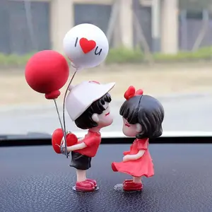 Summer Cute Couple Statue Car Ornament, Car Cartoon Couple Decorative Statue, Couple Statue Decoration, Car Interior Decor, Boyfriend Gift