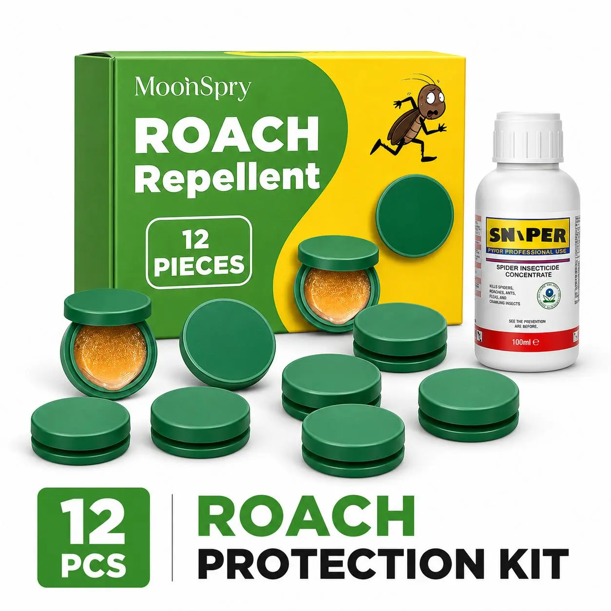 Cockroach Gel Bait Traps, Indoor Cockroach Repellent for the Home, Cockroach Deterrent, Pet-Safe Outdoor Cockroach Repeller, Keep Cockroaches Away, Get Rid of Cockroaches in Homes, Hotels, and Warehouses