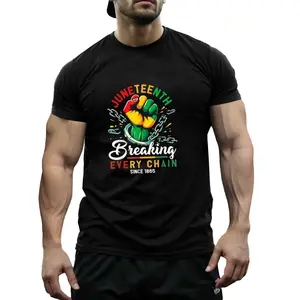 Men's Juneteenth "Breaking Every Chain" Cotton T-Shirt - 100% Cotton Patriotic Tee