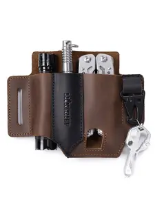 Leather Multi-Functional Tool Belt Case, Edc Portable Leather Pouch, Daily Carry Small Bag, Essential Accessory for Everyday Use