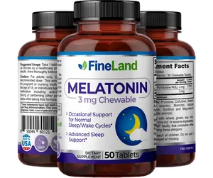FineLand MELATONIN 3 mg Advanced Sleep Support, Chewable Melatonin, Occasional Support for Normal Sleep/Wake Cycles Healthcare Natural