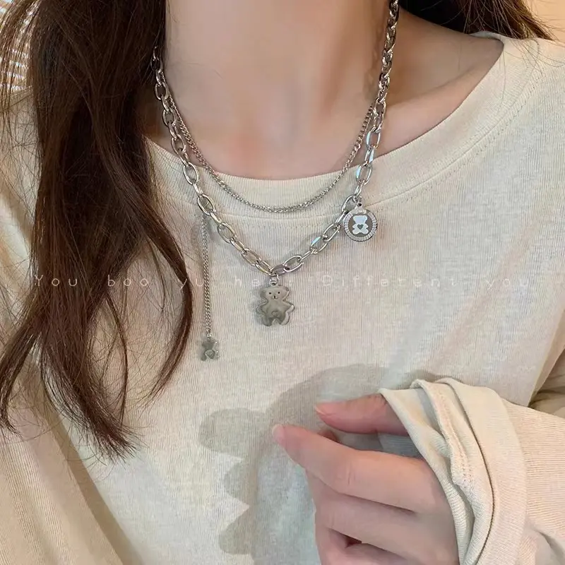 XL 019 Bear Double layer Sweater Chain