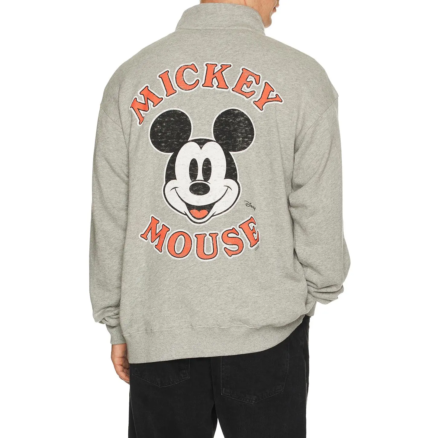 Junk Food Mickey Mouse Fleece Yoke Sweatshirt in Heather Grey Unisex
